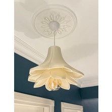 Limon 3D Desing Tekli Lotus Sarkıt Avize Rustik 30 cm E27 Modern Avize Bohem Beton Görünüm (Ampul Hediyedir.!)