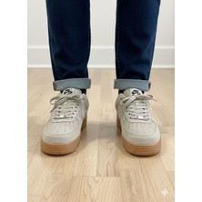 Sema Ça Unisex Deri Tozu Kumaş Kaymaz Taban Spor Ayakkabı Rahat ve Şık