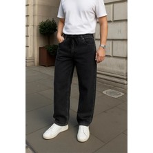 Comstar Erkek Günlük Basic Siyah Baggy Kot Pantolon