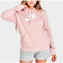 Nike Sportswear Club Fleece Hoody Tam Kalıp Pembe Kadın Sweatshirt DQ5775-690