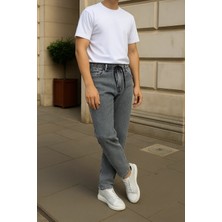 Comstar Erkek Günlük Basic Gri Baggy Kot Pantolon