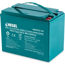 Hegel - Inges 12 Volt 52 Amper Evf Elektrikli  Bisiklet Aküsü Agm - 12V 52AH Derin Döngü Batarya