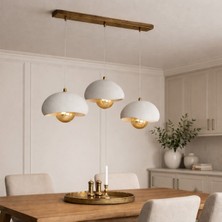 Limon 3D Desing Caka Tepsili 3 Lü Sarkıt Avize Rustik E27 Modern Avize Beton Görünüm Bohem (E27 Ampul Dahildir.)