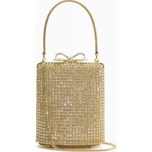 Self-Portrait Mini Kristal Üst Saplı Çanta, Işıltılı & Zarif, Çıkarılabilir Zincir Askı