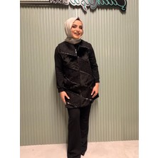 PUREVA Angora Yelek & Modal Tunık Pantolon Takım