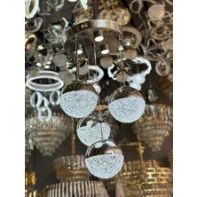 Yeni Model 4 Sarkıt Lüx LED Avize Krom Renk