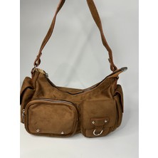 Özbu Cep Detaylı Süet El & Omuz Çanta