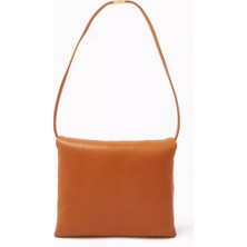 Deri Prisma Kes, Marni, Şık & Zarif Omuz Çantası, Kabartmalı Logo