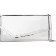 Jimmy Choo Metalik Deri Emmie El Çantası, Zarif Zarf Tarzı & Çok Yönlü