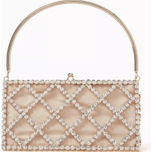 Rosantica Garofano Çanta Pembe Saten, Kristal Işlemeli & Zarif Gece Tasarımı