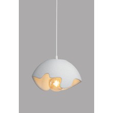 Limon 3D Desing Tekli Sarkıt Avize, Modern Avize, Bohem Beton Görünüm Avize 30 cm (Rustik Ampül Hediyeli)