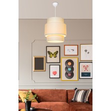 Limon 3D Desing Harlly 38CM Tekli Sarkıt Kumaş Avize Lamba Yatak Odası Salon Mutfak Koridor