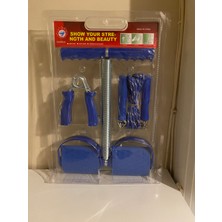 Helia Studio Mavi Üçlü Egzersiz Seti - Body Trimmer - Bilek Güçlendirme Sıksık El Yayı - Atlama Ipi Ip