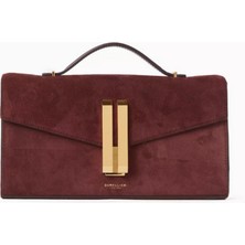 DeMellier Vancouver El Çantası, Süet & Deri, Altın Detaylı, Çok Yönlü Kullanım