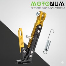 Motonum Honda cl 250 Yükseklik Ayarlı Metal Yan Sehpa-Sarı DETAYLI-AYK0796