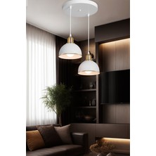 Limon 3D Desing 2li Beyaz Sarkıt Avize Salon Mutfak Koridor Yatak Odası Lamba