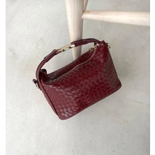 Özbu Örgü Desen Gold Kilit Kapama El ,kol & Omuz Çanta