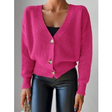 Livizmir Moda Kadın Uzun Kollu Düğme Detay Triko Bluz