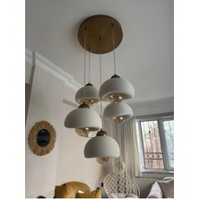 Limon 3D Desing 5 Li Sarkıt Avize E27 Modern Rustik  Avize Bohem Beton Görünüm (E27 Ampul Dahildir.)