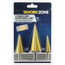 Çillor WORKZONE-25034325-73380-LRD-117 ( 3pcs ) ( Hss Kademeli ) Matkap Ucu Seti ( 4-12MM - 4-20MM -4-32MM )