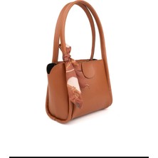 Özüm Takı Çanta Kadın Fular Detay Kol ve Omuz Çantası Taba Renk