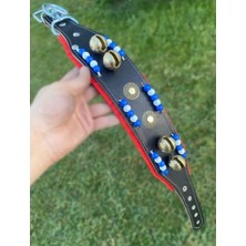 Sürmeli Tasma Yavru Kangal Köpek Tasması 4 Zilli Hakiki Deri