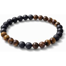 Efulim Doğaltaş Başarı Bilekliği, Lav Taşı & Kaplangözü Kombin Bileklik, El Yapımı Unisex Doğal Taş Takı