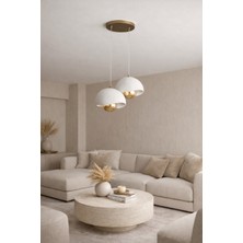 Limon 3D Desing 2 Li Sarkıt Avize Bohem Beton Görünüm Rustik E27 Modern Avize (E27 Ampul Dahildir.) 30 Cm.