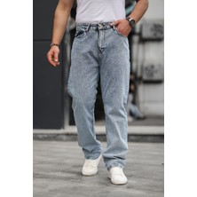 Comstar Erkek Bol Paça Basic Yüksek Bel Mavi Baggy Pantolon