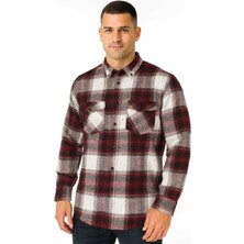 Relax Fit Rahat Kesim Çift Cep Kapaklı Kışlık Oduncu Kareli Erkek Gömlek