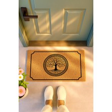 Sepetorium Hayat Ağacı Desenli Kapı Önü Paspası – Coco Lif, Kaydırmaz Alt Taban