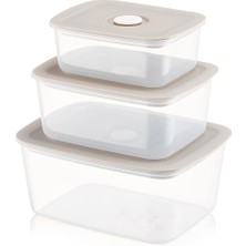 Nuit Concept Qlux Vakumlu Saklama Kabı Seti 3 Boy Sızdırmaz Saklama Kabı Seti BSF-00979 Bpa Içermez