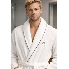 Yuenze %100 Pamuk Unisex Beyaz Bornoz | 1. Sınıf Kalite