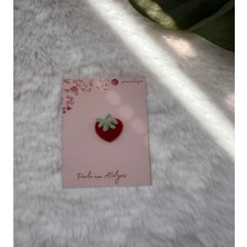 Parla'nın Atölyesi 0-3 Yaş Az Saçlı ve Saçsız Bebek Tokası Minik Kırmızı Çilek