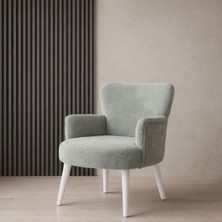 Waterybrook Tekli Berjer Koltuk - Welsoft Kumaş – Beyaz Ayaklı - 12 Renk Seçeneği