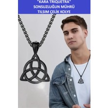 Zetconcept Zet Style “kara Triquetra: Sonsuzluğun Mührü” Mistik Erkek Çelik Kolye-Takı-Muhteşem Bir Hediye.