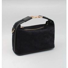 Özbu Süet Gold Kilit Kapama El Askılı El Kol ve Omuz Çanta