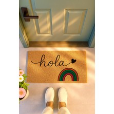 Sepetorium Hola Yazılı Gökkuşaklı Coco Kapı Önü Paspası – Kaydırmaz Taban
