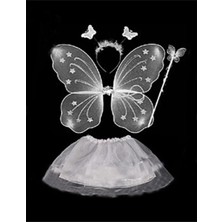 Ayder Timya Beyaz Kelebek Kostümü - Beyaz Kelebek Kostüm Aksesuar Seti 4 Parça (Timya/Go1395)  204291