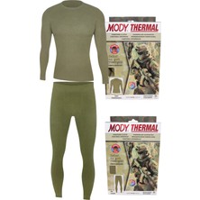 Maruf Shop Erkek Doğa Sporlarında Kullanıma  Uygun Askeri Haki Renk Likralı Termal Içlik Takım