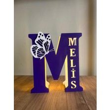 Kişiye Özel Isimli-Figürlü Ahşap Işıklı Harf Lamba – Çocuk Odası Gece Lambası