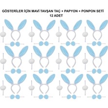 Ayder Timya Mavi Tavşan Kostüm Seti – Taç, Papyon, Ponpon (12’li Paket) (Timya/Go1395)  204266