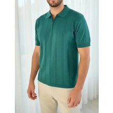 Moda Fermuarlı Polo Yaka Triko