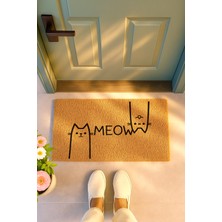 Sepetorium Coco Kapı Önü Paspası Meow Yazılı Kedi Tasarımlı Kaydırmaz Alt Taban