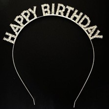 Ayder Timya Gümüş Kristal Taşlı Happy Birthday Doğum Günü Tacı İthal Ürün A Kalite 17x16 cm (Timya/Go1395)  204191