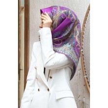 Vissona Tivil Ipek Eşarp 60777 - 12 - 0026 - 0025 Pembe Etnik Desen