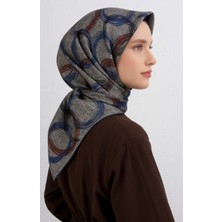 Vissona Tivil Ipek Eşarp 7405 - 0028 - 0031 Lacivert Kırçıllı Desen