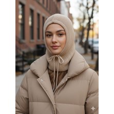 Kervan Pazar Kadın Kışlık Triko Örgü Balaklava Tesettür Başlık-Şapka