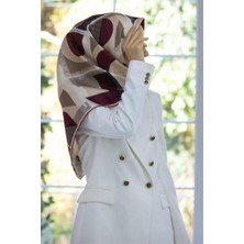 Vissona Tivil Ipek Eşarp 51918 - 3 - 0018 - 0003 Bordo Çizgi Desen