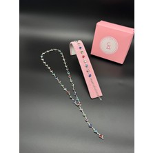 Alsem 925 Gümüş Kaplama Renkli Kalpli Y Kolye ve Bileklik Seti , Sevgililer Günü Hediyesi